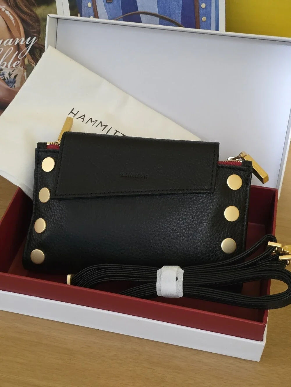 Hammitt Levy Black Leather Crossbody with Gold Hardware - Picture 2 of 5